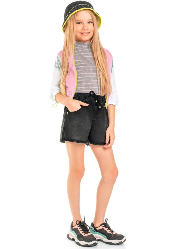 

Short Jeans Infantil Menina Preto