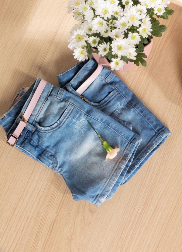 

Shorts Azul Claro Comfort Malha Jeans Menina