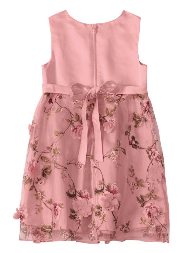 

Vestido Rosa Floral em Cetim