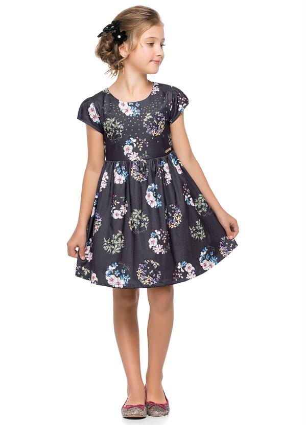 

Vestido Acetinado Infantil Preto