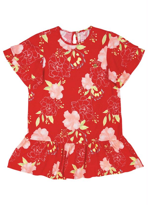 

Vestido com Estampa Floral Vermelho