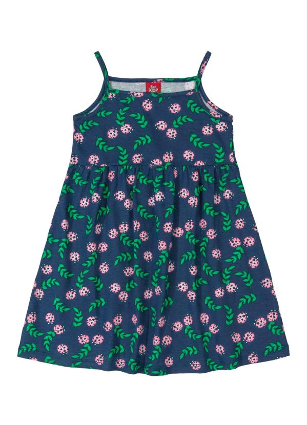 

Vestido Infantil Alças Joaninhas Azul