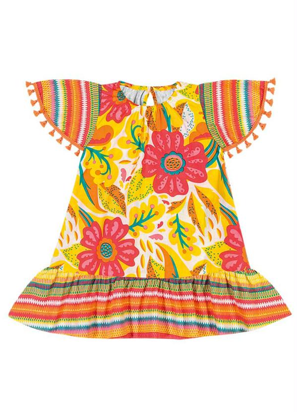 

Vestido Infantil Amarelo Nanai