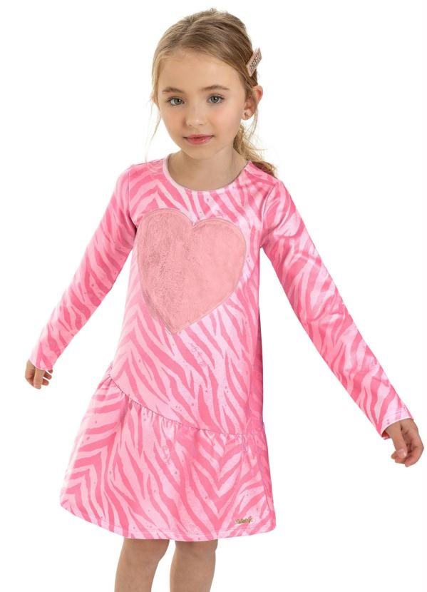 

Vestido Infantil Animal Print Rosa