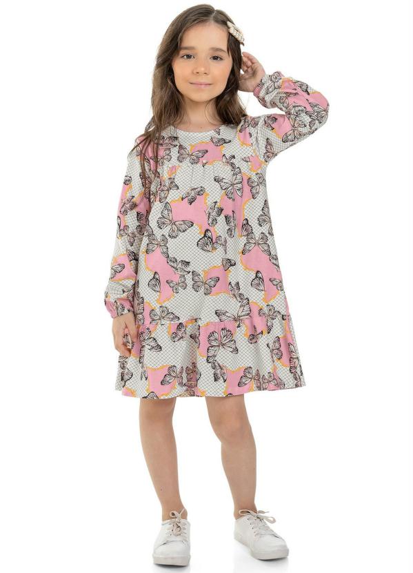 

Vestido Infantil Borboletas Rosa