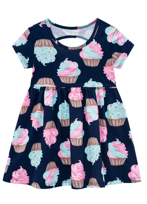 

Vestido Infantil Feminino Marinho, Azul