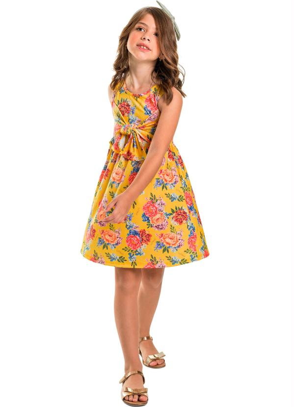 

Vestido Infantil Floral Amarelo