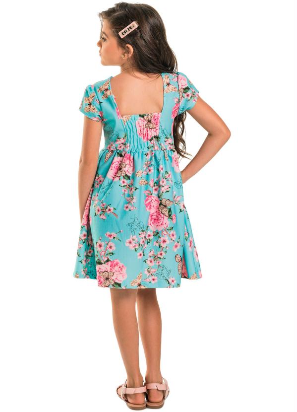 

Vestido Infantil Floral Chic Azul