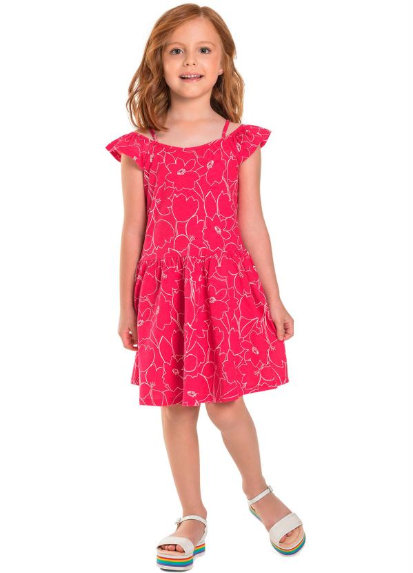 

Vestido Infantil Floral Rosa