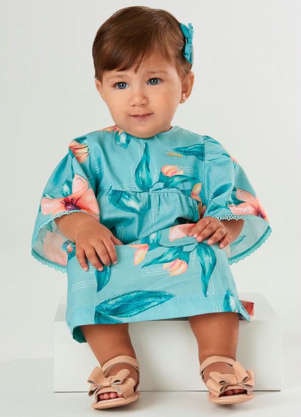 

Vestido Infantil Hibiscus Azul