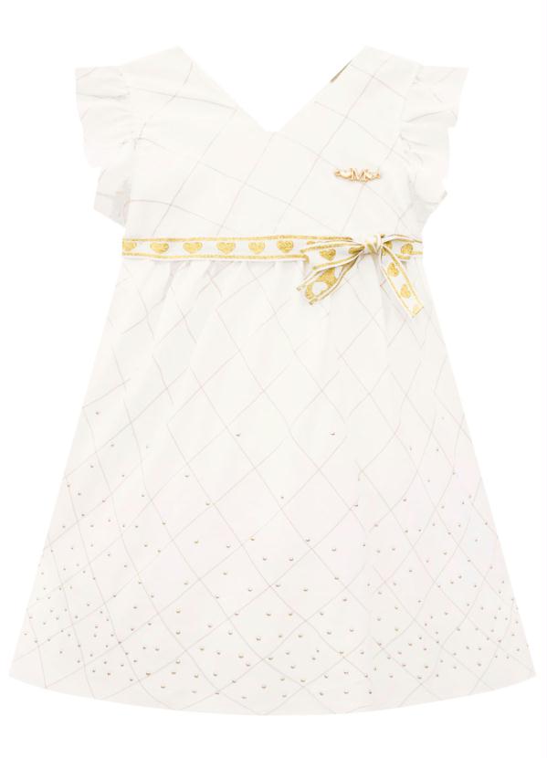 

Vestido Infantil Off White, Bege