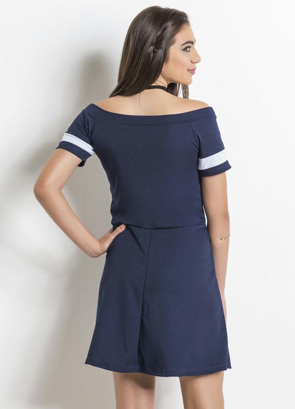 

Vestido Evasê Ciganinha Marinho Juvenil, Azul