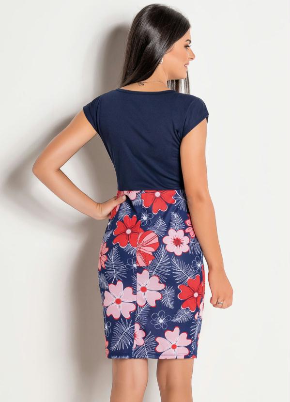 

Vestido Juvenil Floral Tubinho, Azul