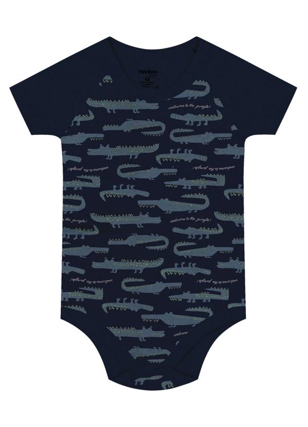 

Body Infantil Masculino Jacaré Azul