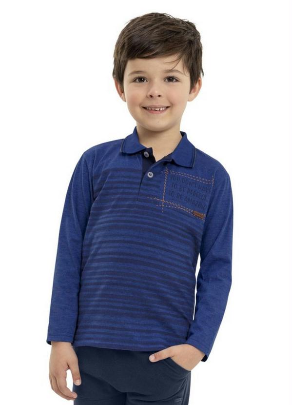 

Camisa Infantil Polo Manga Longa Azul