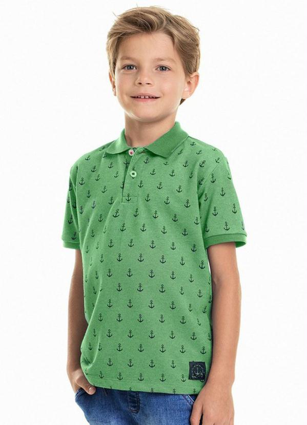 

Camisa Polo Estampada Verde