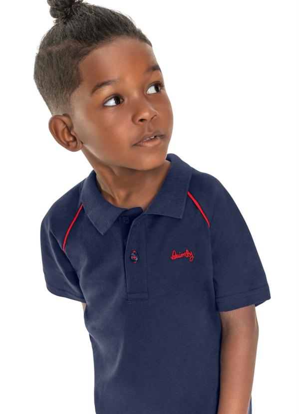 

Camisa Polo Infantil Manga Curta Azul