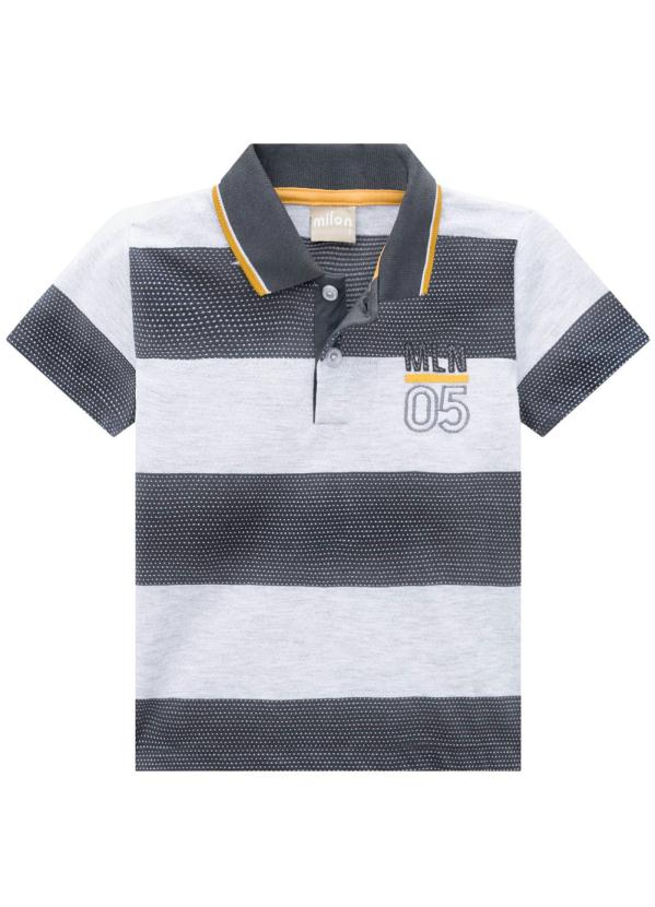 

Camisa Polo Infantil Masculina Cinza