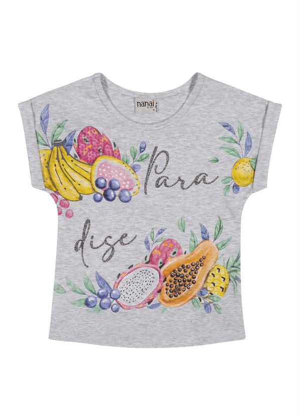 

Blusa Infantil Feminina Mescla, Cinza