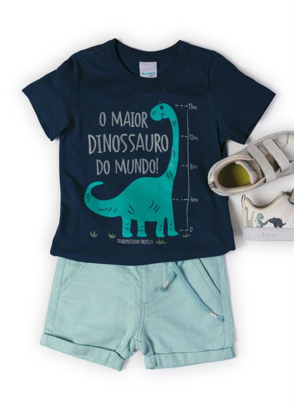 

Camiseta Azul Marinho Dino em Malha Uv Menino