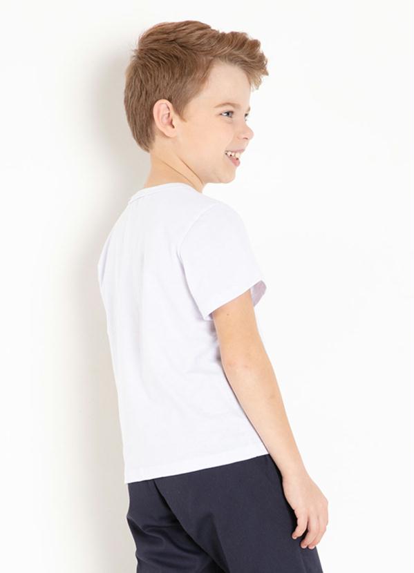 

Camiseta Infantil Branca com Estampa Frontal, Branco