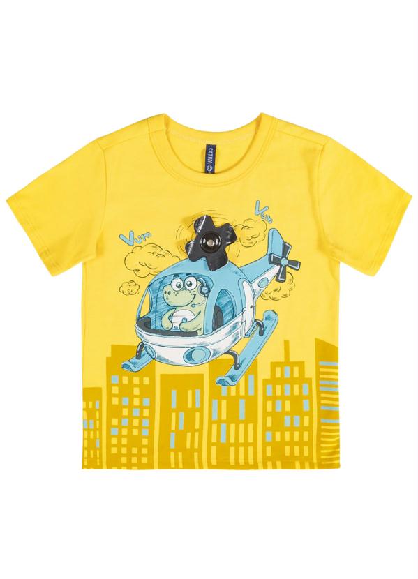 

Camiseta Infantil em Meia Malha Amarelo