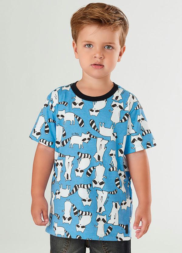 

Camiseta Infantil Guaxinim Azul