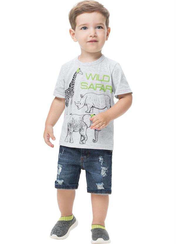 

Camiseta Infantil Masculina Mescla, Cinza