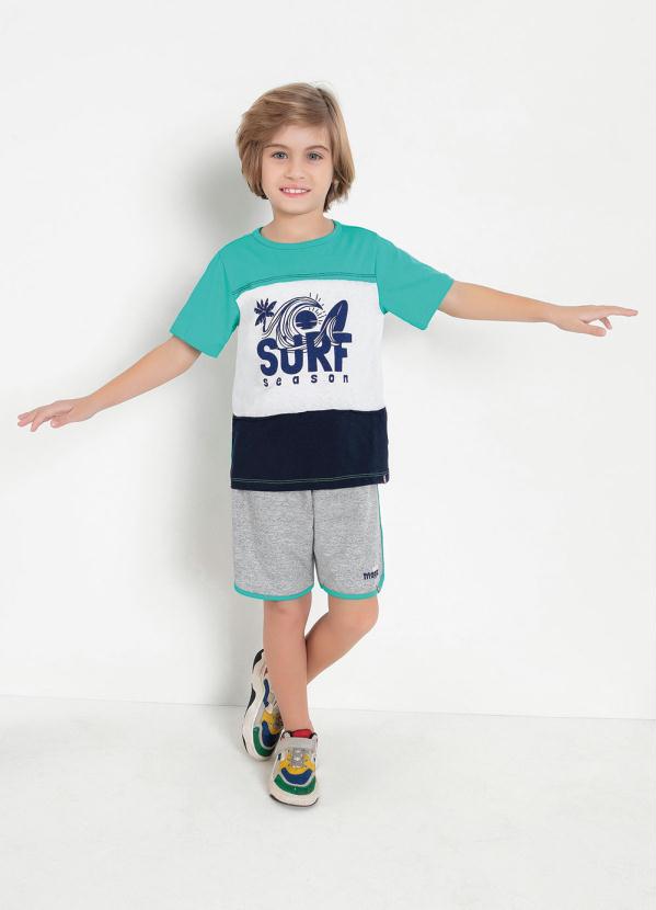 

Camiseta Infantil Tricolor com Estampa, Multicores