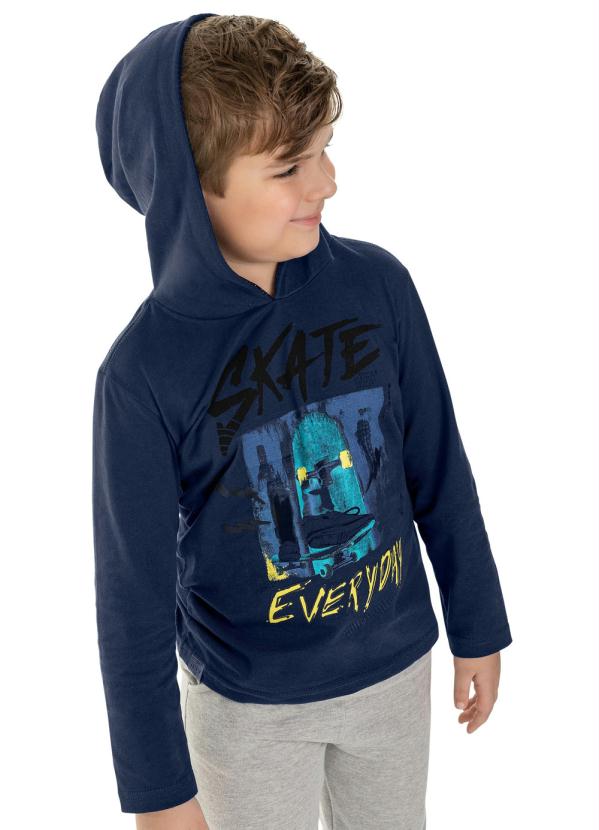 

Camiseta Infantil com Capuz Skate Azul