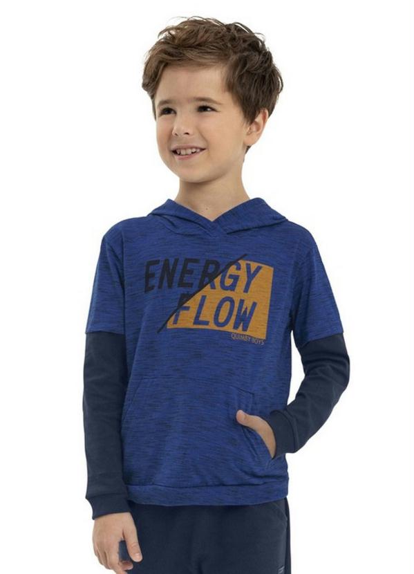 

Camiseta Infantil Manga Longa Azul