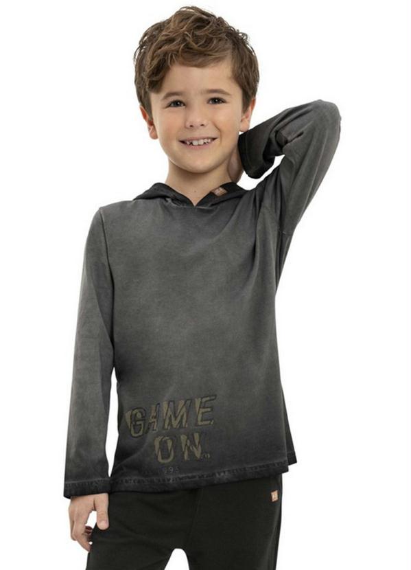 

Camiseta Infantil Manga Longa Preto