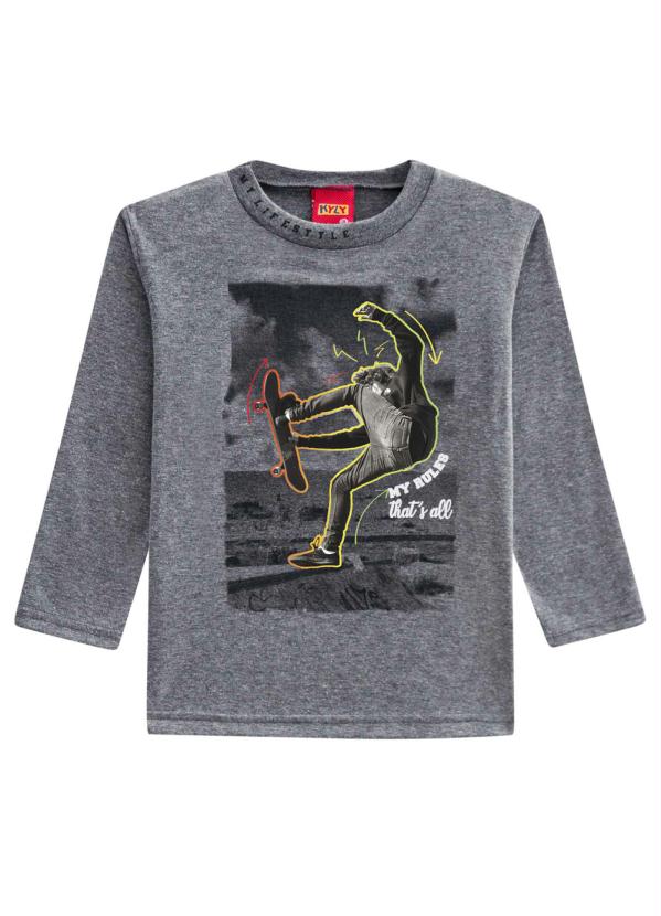 

Camiseta Infantil Masculina Mescla, Cinza