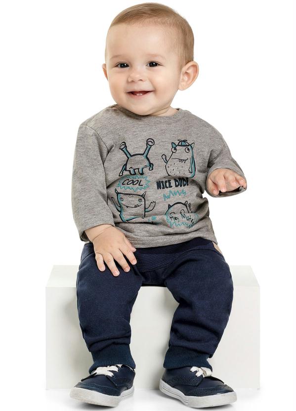 

Camiseta Infantil Monster Cinza