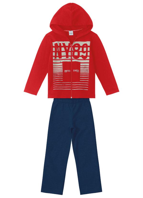 

Conjunto Infantil Moletom Capuz Vermelho