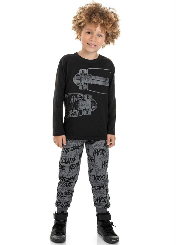 

Conjunto Infantil Skate Preto