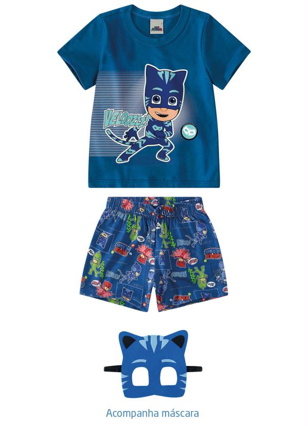 

Conjunto Azul Pj MasksÂ® que Brilha no Escuro