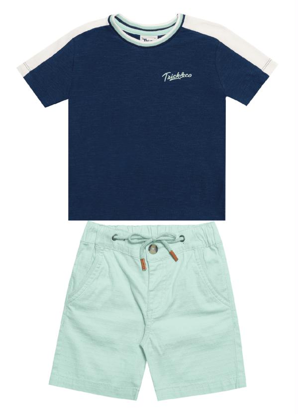 

Conjunto Camiseta Bermuda Infantil Azul