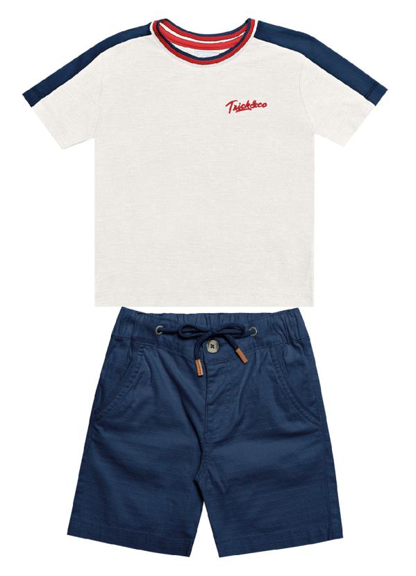 

Conjunto Camiseta Bermuda Infantil Branco