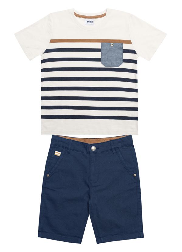 

Conjunto Camiseta Bermuda Infantil Branco