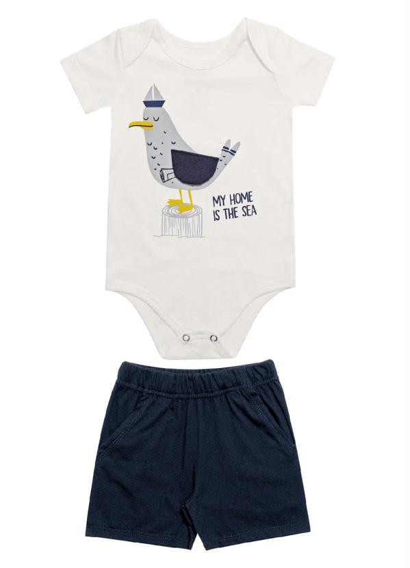 

Conjunto Infantil Body com Shorts Branco