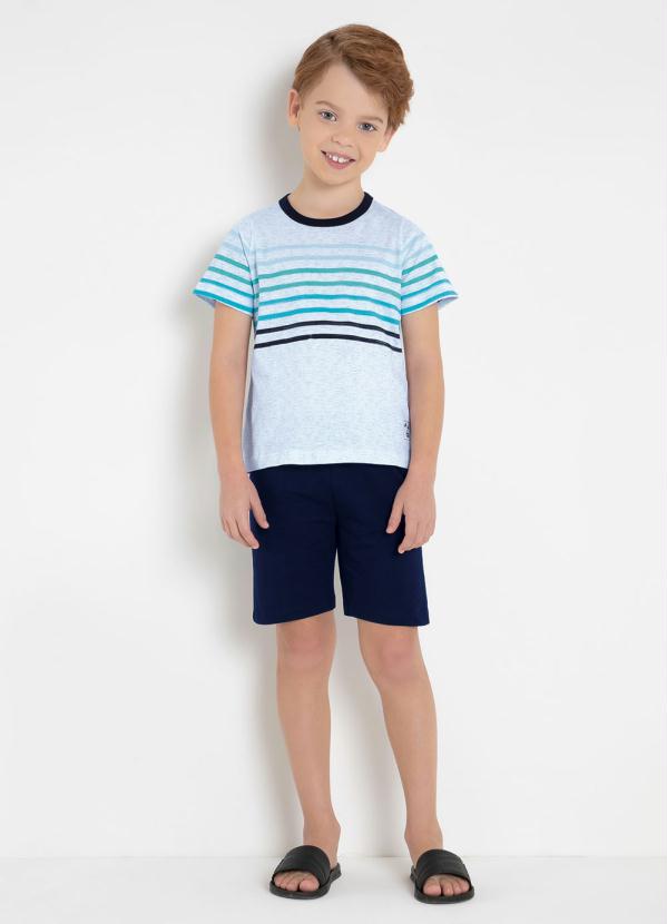 

Conjunto Infantil Branca e Marinho Rovitex, Azul