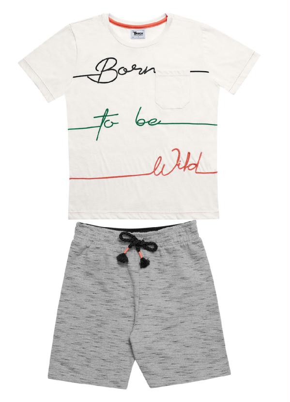 

Conjunto Infantil Camiseta com Shorts Branco