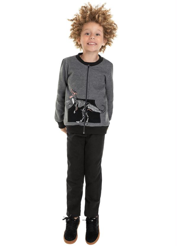 

Conjunto Infantil Moletom T-Rex Cinza