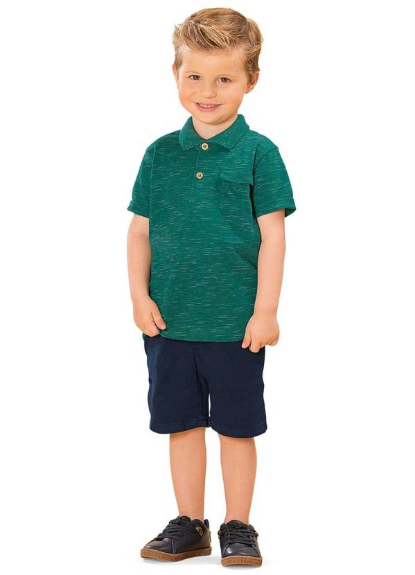 

Conjunto Infantil Polo e Bermuda Verde