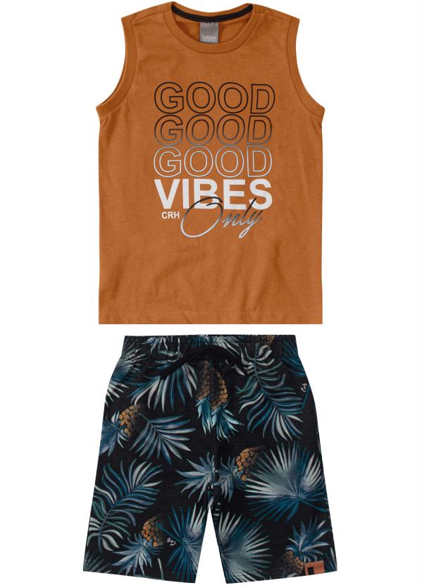 

Conjunto Marrom Claro Good Vibes em Moletom