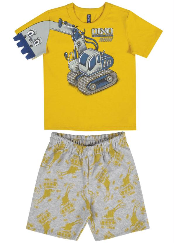 

Conjunto Masculino com Blusa e Bermuda Amarelo