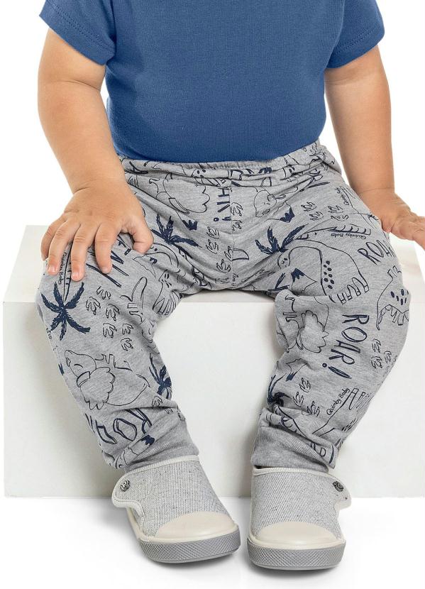 

Calça Bebê Menino Estampada Cinza