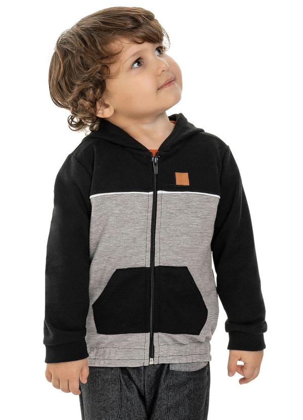 

Jaqueta Infantil Jogger em Moletom Preto