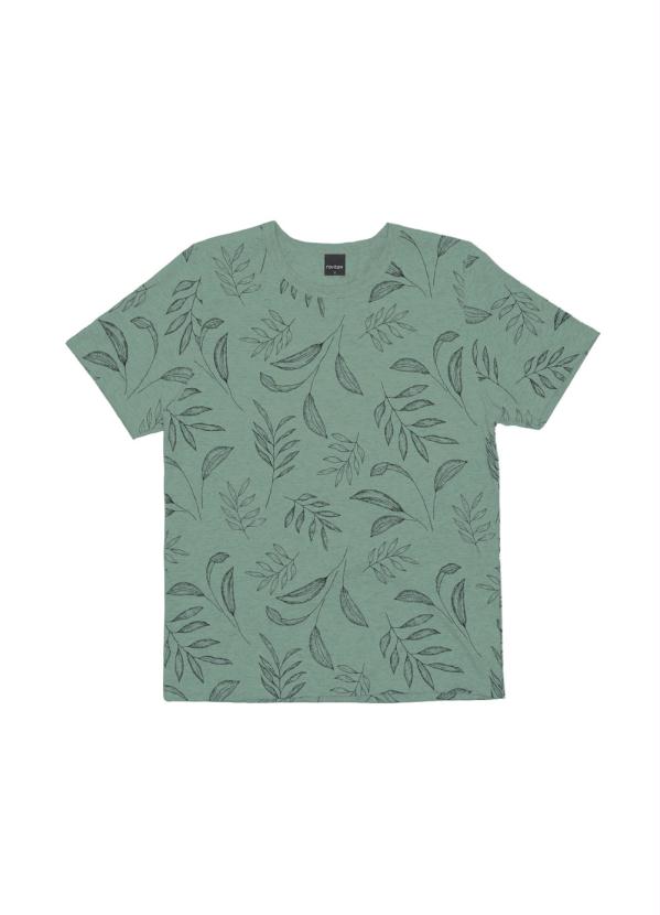 

Camiseta Masculina Folhada Verde